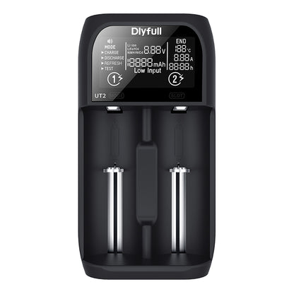 Dlyfull UT2 2Bays USB Universal Test Charger For Li-ion,LiFePO4 and Ni-Mh Batteries