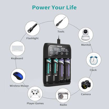Dlyfull UM4 4 Slots Smart Universal Fast Charger